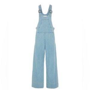Chloé Washed Blue Denim Overalls Size 40